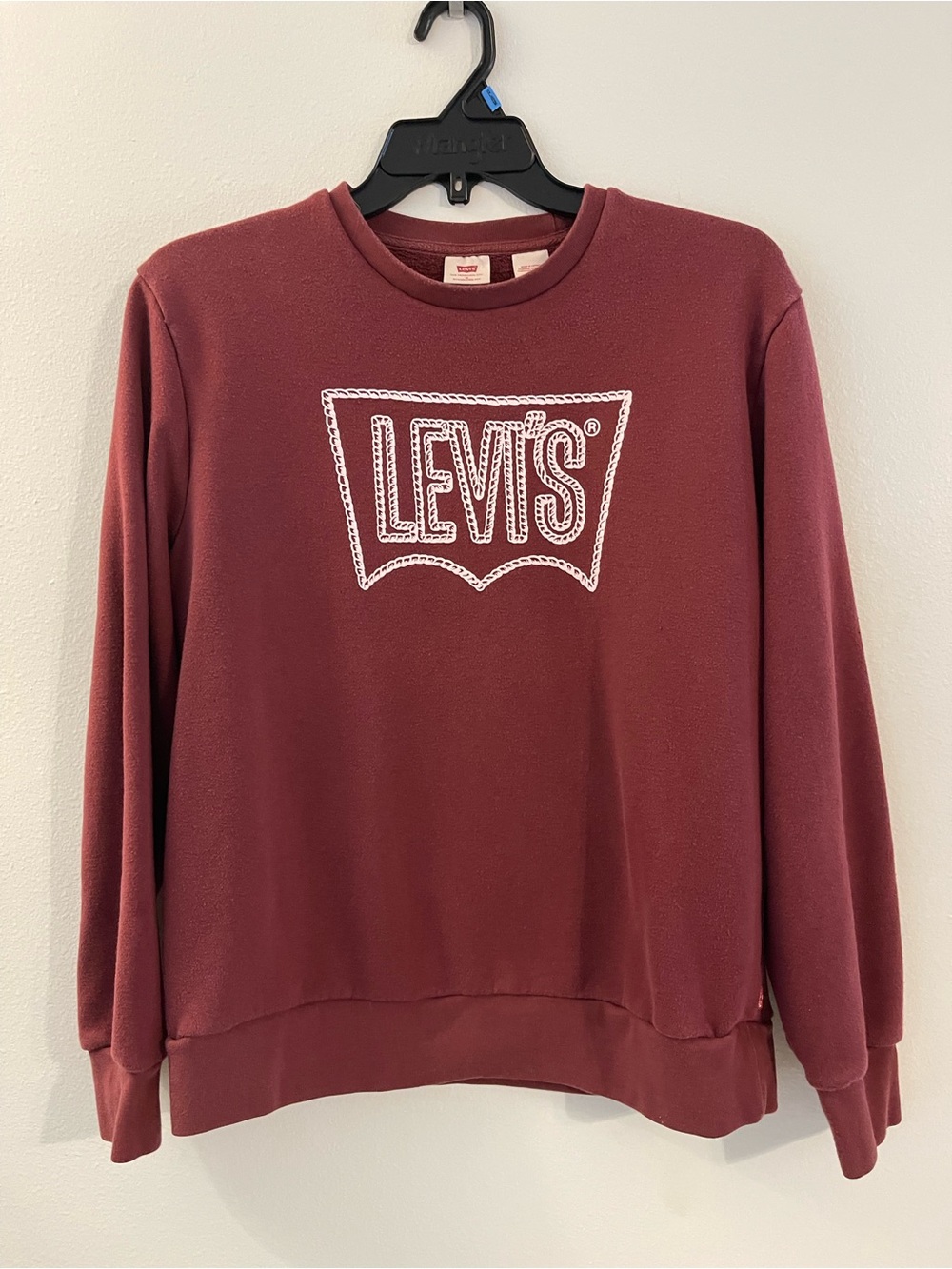 Levi's Women’s Maroon Crewneck Sweatshirt with White Logo